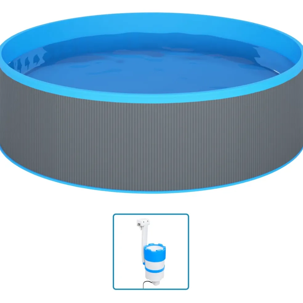 vidaXL Splasher pool met hangende skimmer en pomp 350x90 cm wit