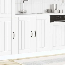 vidaXL Spoelbakonderkast Lucca bewerkt hout wit