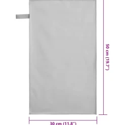 vidaXL Sporthanddoeken 2 st Grijs 50 x 30 cm Polyester en polyamide