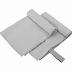 vidaXL Sporthanddoeken 2 st Grijs 50 x 30 cm Polyester en polyamide