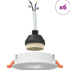vidaXL Spotje 6 st Wit 9 x 9 x 2 cm Aluminium