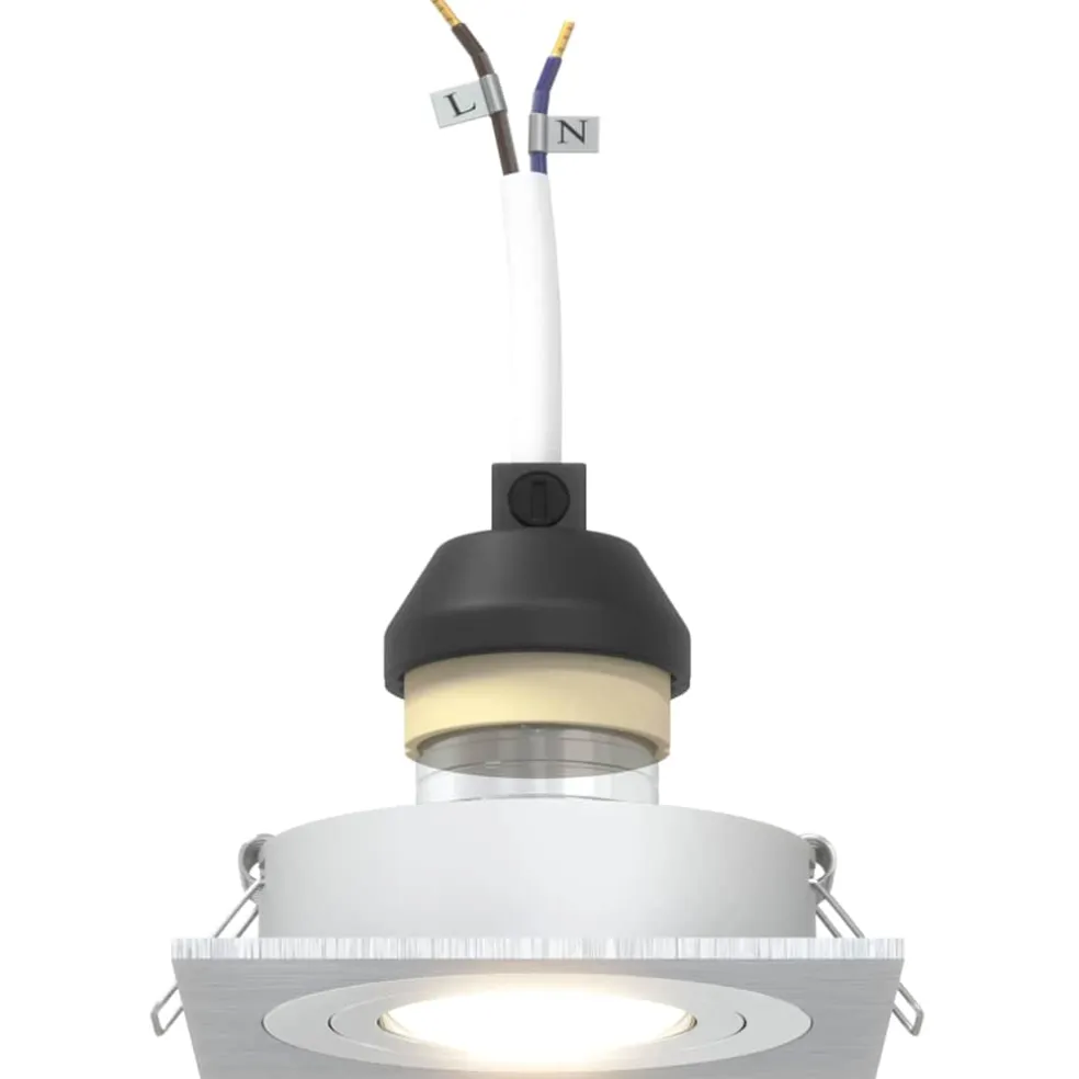 vidaXL Spotje 6 st zilver 9 x 9 x 2 cm Aluminium