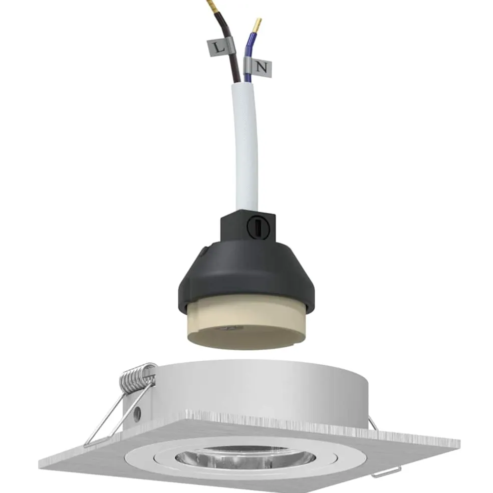 vidaXL Spotje 6 st zilver 9 x 9 x 2 cm Aluminium