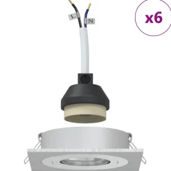 vidaXL Spotje 6 st zilver 9 x 9 x 2 cm Aluminium
