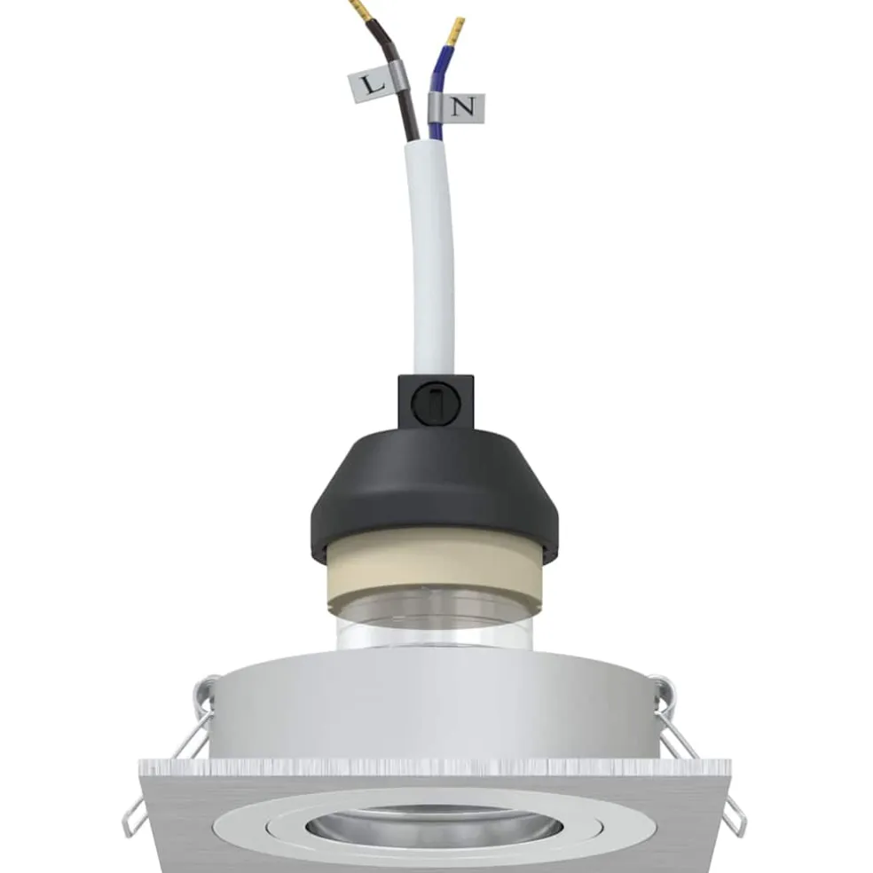 vidaXL Spotje 6 st zilver 9 x 9 x 2 cm Aluminium
