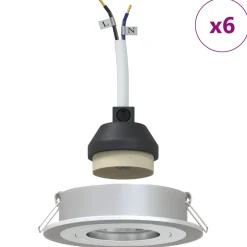 vidaXL Spotje 6 st zilver 9 x 9 x 2 cm Aluminium