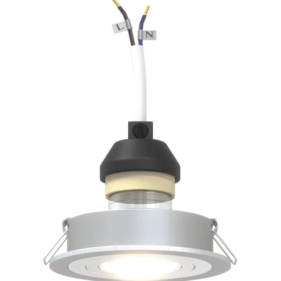 vidaXL Spotje 6 st zilver 9 x 9 x 2 cm Aluminium
