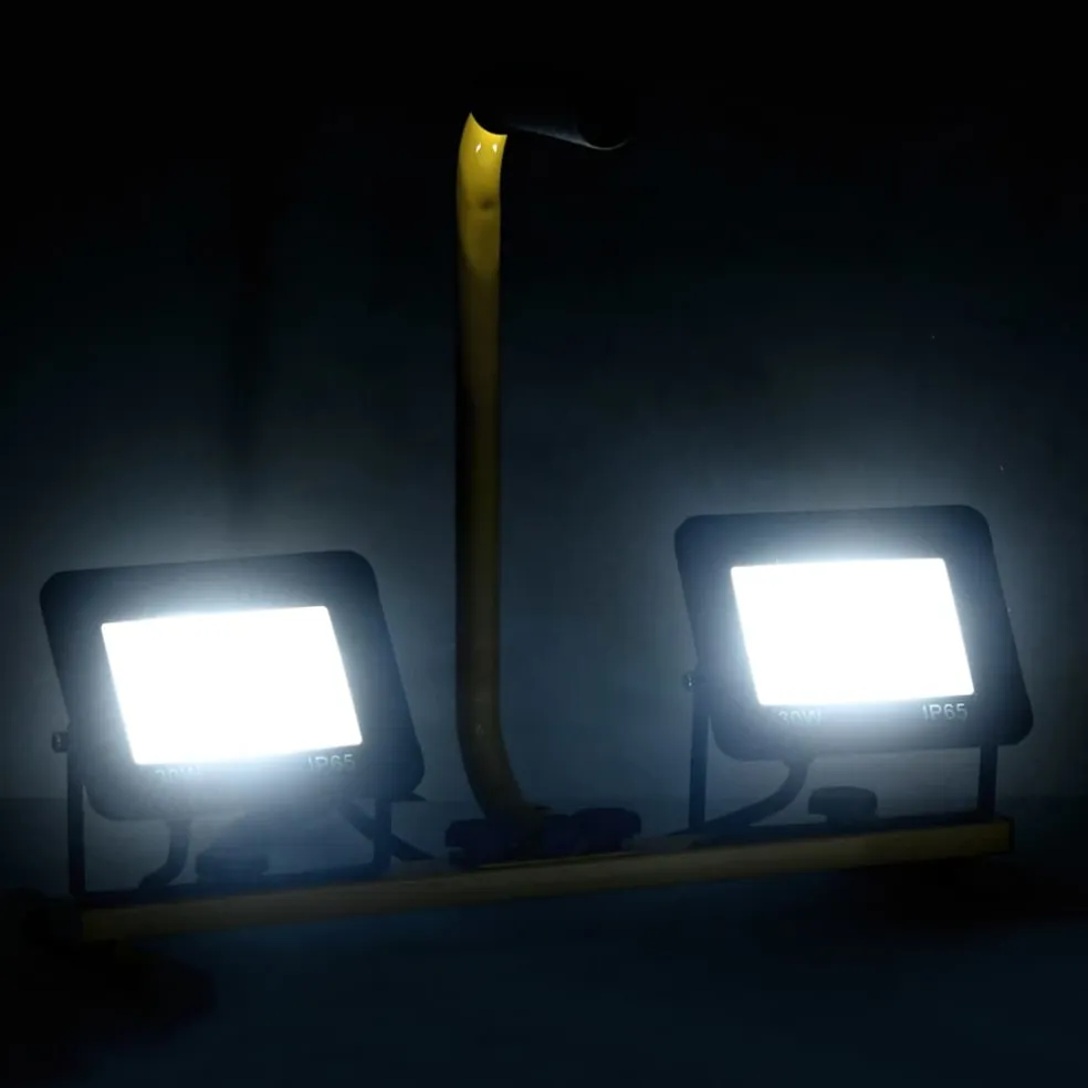 vidaXL Spotlight met handvat LED 2x30 W koudwit