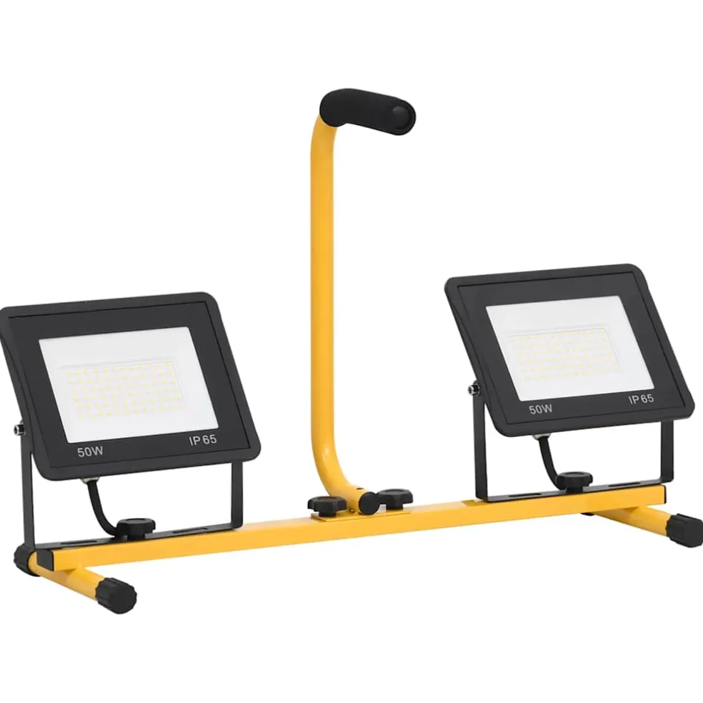 vidaXL Spotlight met handvat LED 2x50 W warmwit