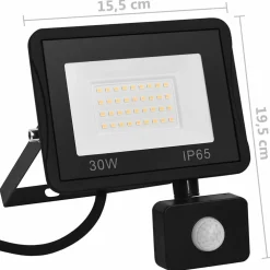 vidaXL Spotlight met sensor LED 30 W koudwit