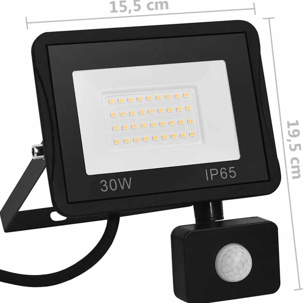 vidaXL Spotlight met sensor LED 30 W koudwit