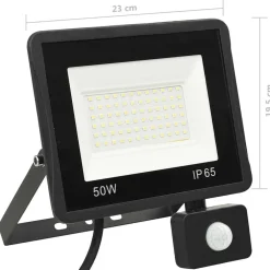 vidaXL Spotlight met sensor LED 50 W koudwit