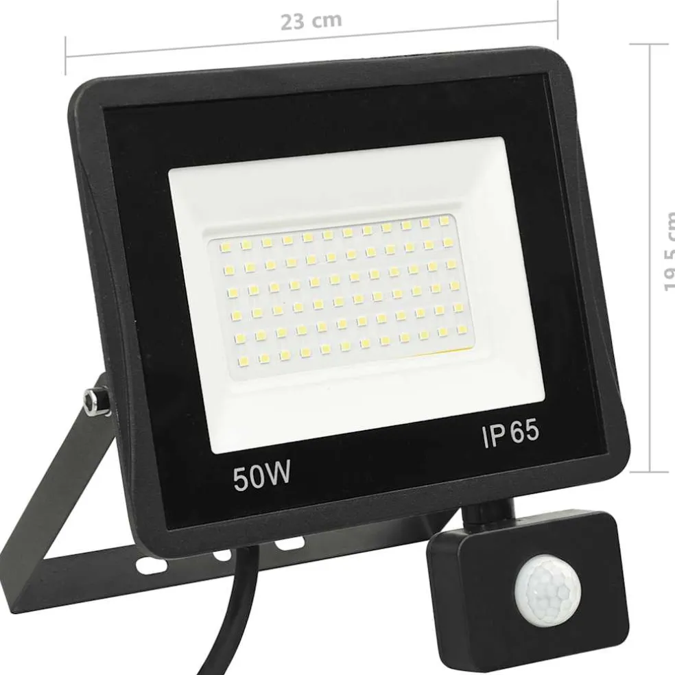 vidaXL Spotlight met sensor LED 50 W koudwit