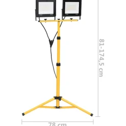 vidaXL Spotlight met statief LED 2x100 W koudwit