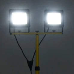vidaXL Spotlight met statief LED 2x50 W koudwit