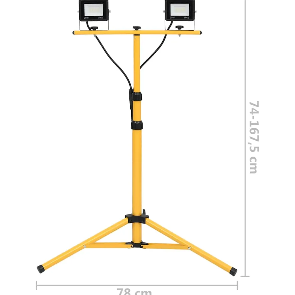 vidaXL Spotlight met statief LED 2x20 W koudwit