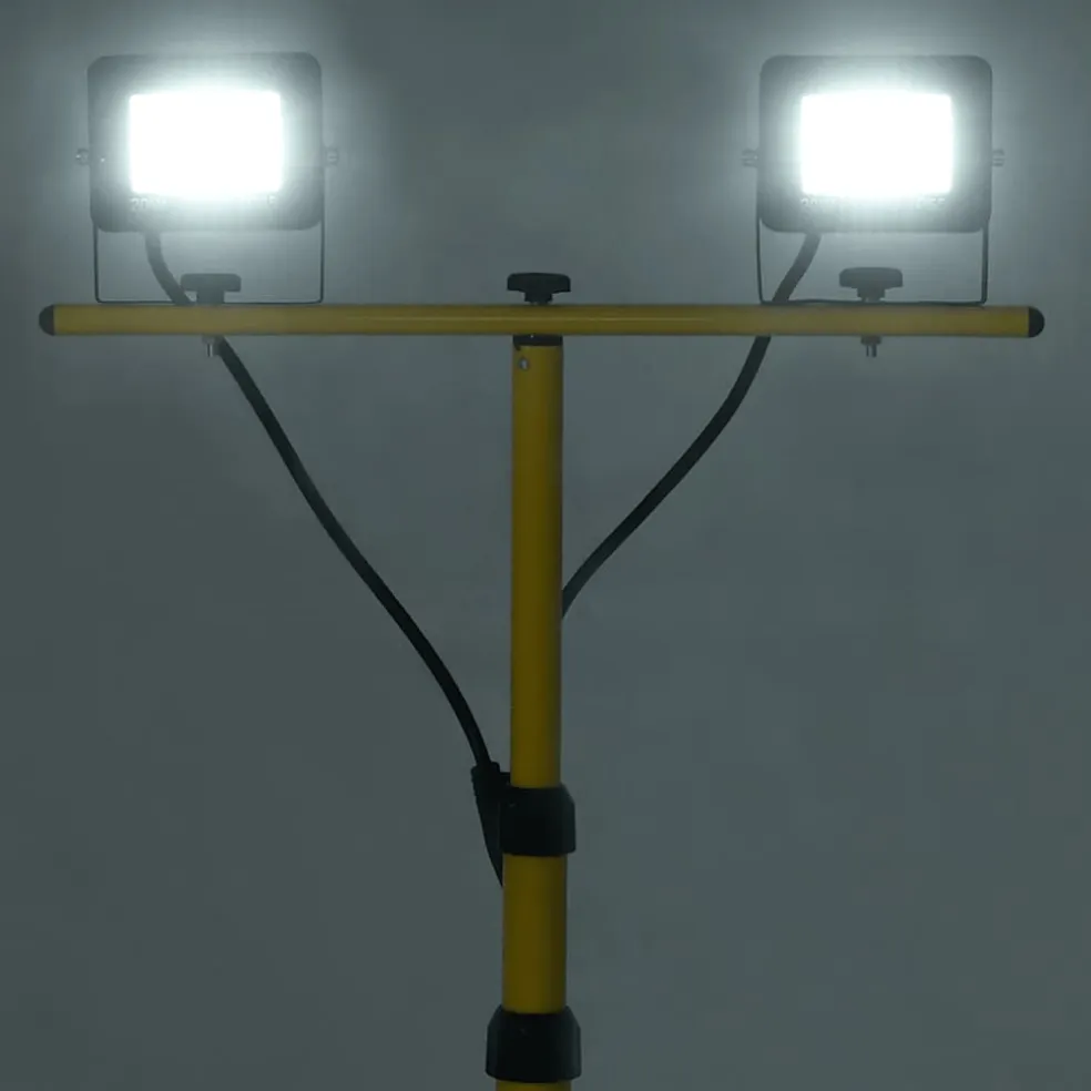 vidaXL Spotlight met statief LED 2x20 W koudwit