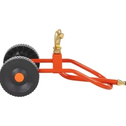 vidaXL Sproeierslede op wielen met draaibare kop staal rood