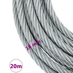 vidaXL Staalkabel 3200 kg 20 m