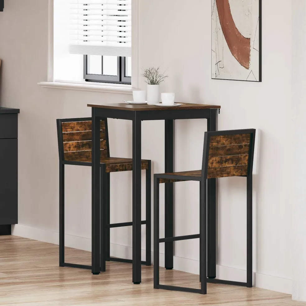vidaXL Staande Bartafel Bewerkt hout Vierkant