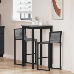 vidaXL Staande Bartafel Bewerkt hout Vierkant