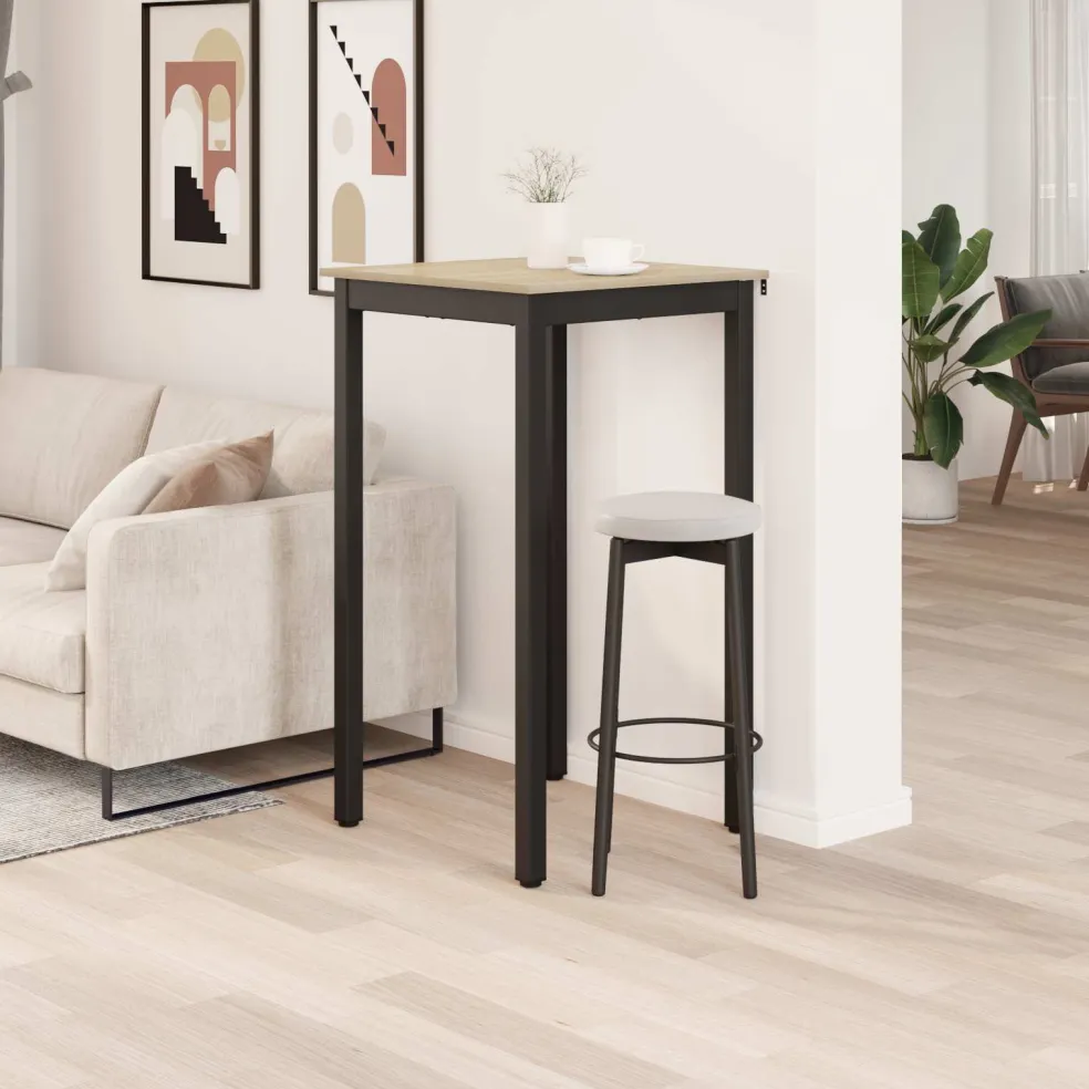 vidaXL Staande Bartafel Bewerkt hout Vierkant