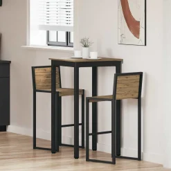 vidaXL Staande Bartafel Bewerkt hout Vierkant
