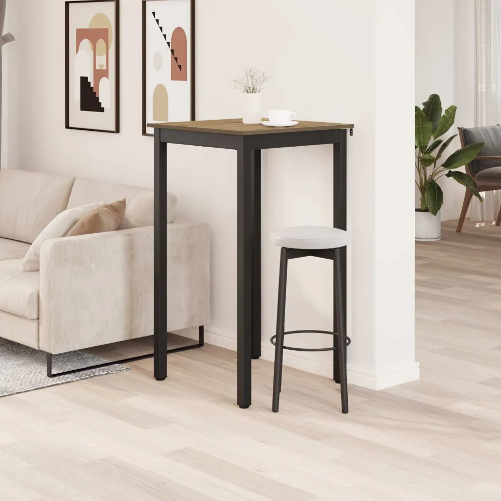 vidaXL Staande Bartafel Bewerkt hout Vierkant
