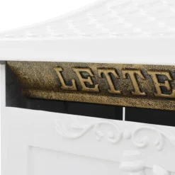 vidaXL Staande brievenbus vintage stijl roestbestendig aluminium wit