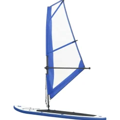 vidaXL Stand-up paddleboard opblaasbaar met zeilset blauw en wit