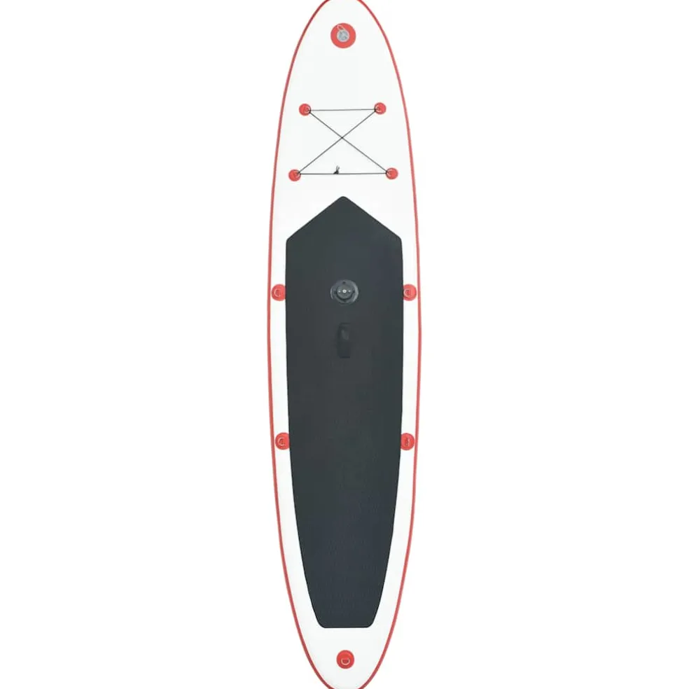vidaXL Stand-up paddleboard opblaasbaar met zeilset rood en wit