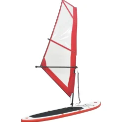 vidaXL Stand-up paddleboard opblaasbaar met zeilset rood en wit