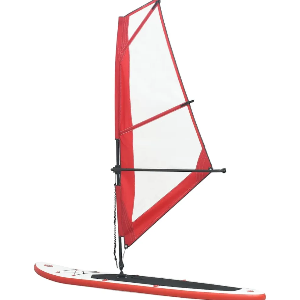vidaXL Stand-up paddleboard opblaasbaar met zeilset rood en wit