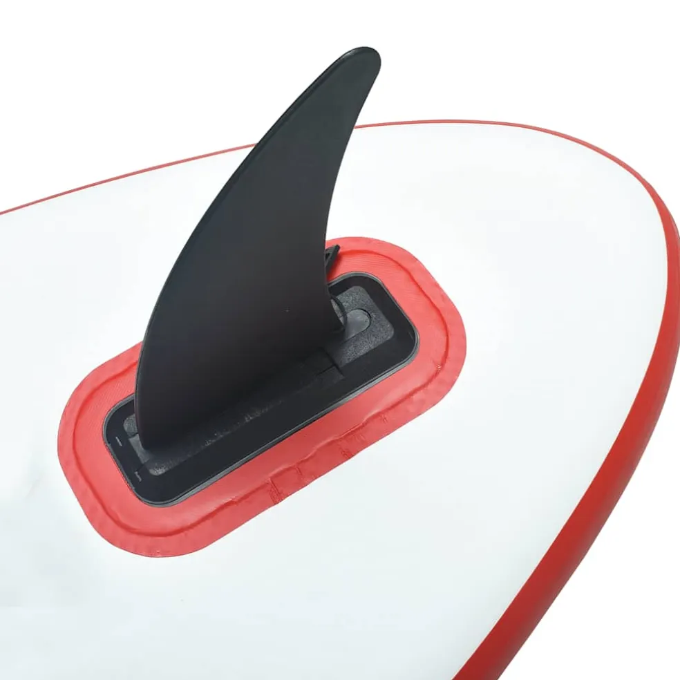 vidaXL Stand-up paddleboard opblaasbaar met zeilset rood en wit
