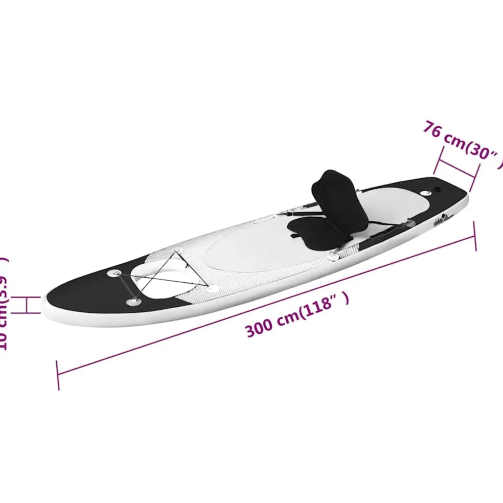 vidaXL Stand Up Paddleboardset opblaasbaar 300x76x10 cm zeeblauw
