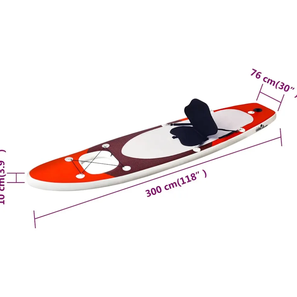 vidaXL Stand Up Paddleboardset opblaasbaar 300x76x10 cm rood