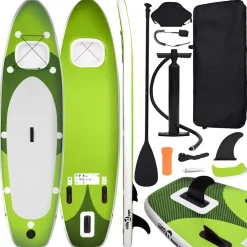 vidaXL Stand Up Paddleboardset opblaasbaar 300x76x10 cm groen