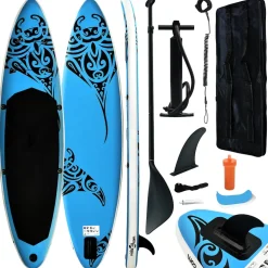 vidaXL Stand Up Paddleboardset opblaasbaar 305x76x15 cm blauw