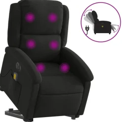 vidaXL Sta-op-massagestoel elektrisch verstelbaar stof zwart