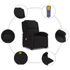 vidaXL Sta-op-massagestoel elektrisch verstelbaar stof zwart