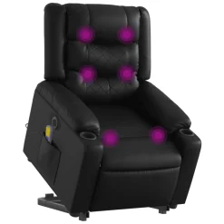 vidaXL Sta-op-massagestoel elektrisch kunstleer zwart