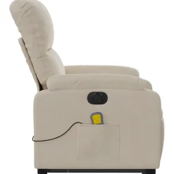 vidaXL Sta-op-massagestoel elektrisch verstelbaar microvezelstof beige