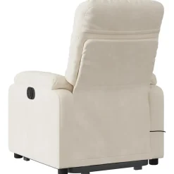 vidaXL Sta-op-massagestoel elektrisch verstelbaar microvezelstof beige