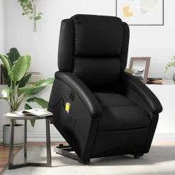 vidaXL Sta-op-massagestoel elektrisch kunstleer zwart