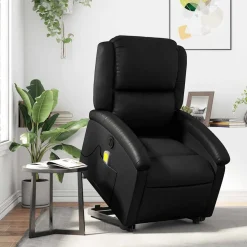vidaXL Sta-op-massagestoel elektrisch kunstleer zwart