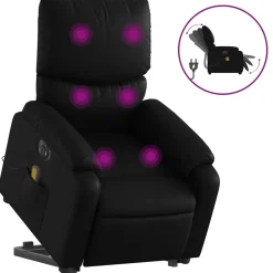vidaXL Sta-op-massagestoel elektrisch kunstleer zwart