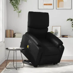 vidaXL Sta-op-massagestoel elektrisch kunstleer zwart