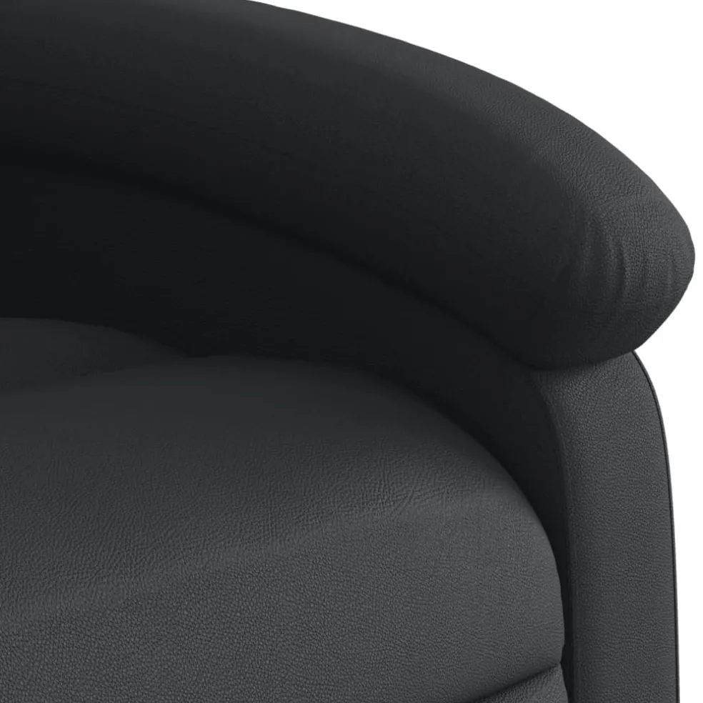 vidaXL Sta-op-massagestoel elektrisch echt leer zwart