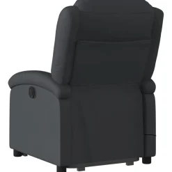 vidaXL Sta-op-massagestoel elektrisch echt leer zwart