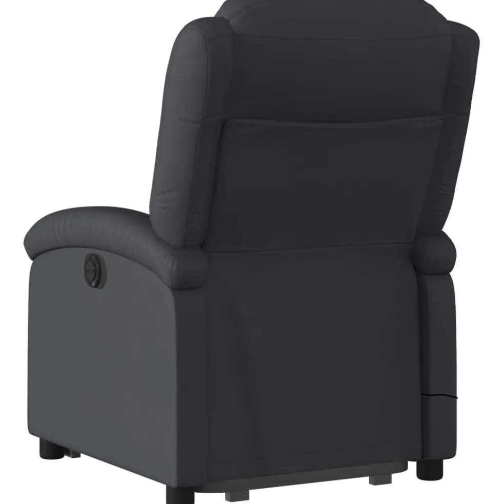 vidaXL Sta-op-massagestoel elektrisch echt leer zwart
